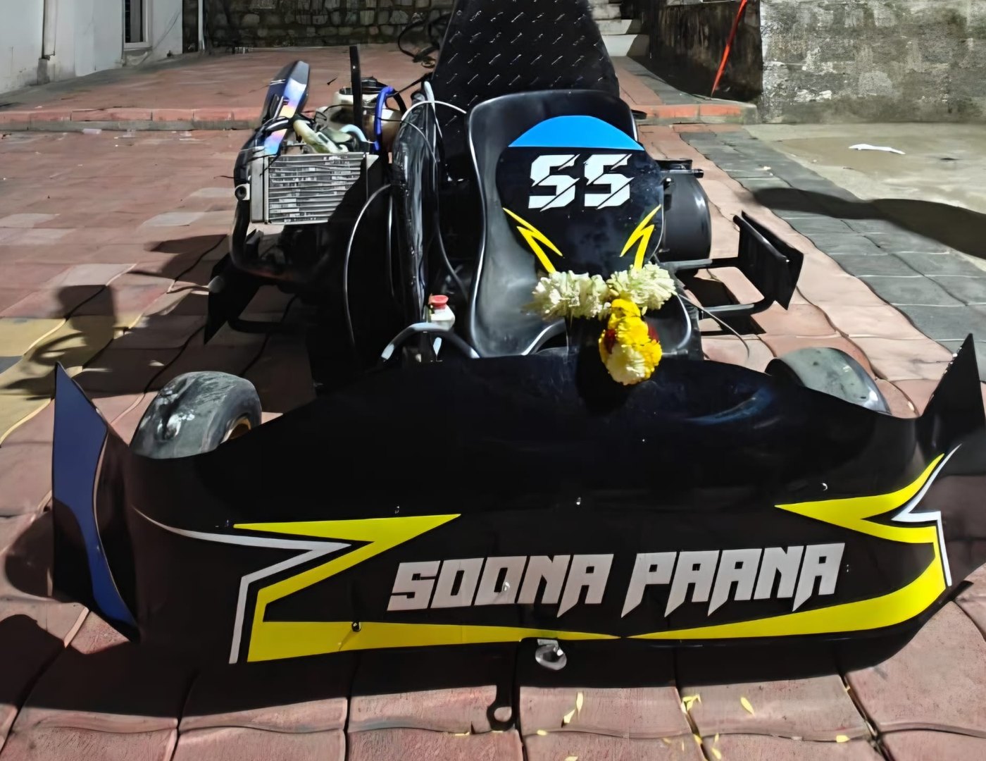The completed kart built from the SolidWorks assembly